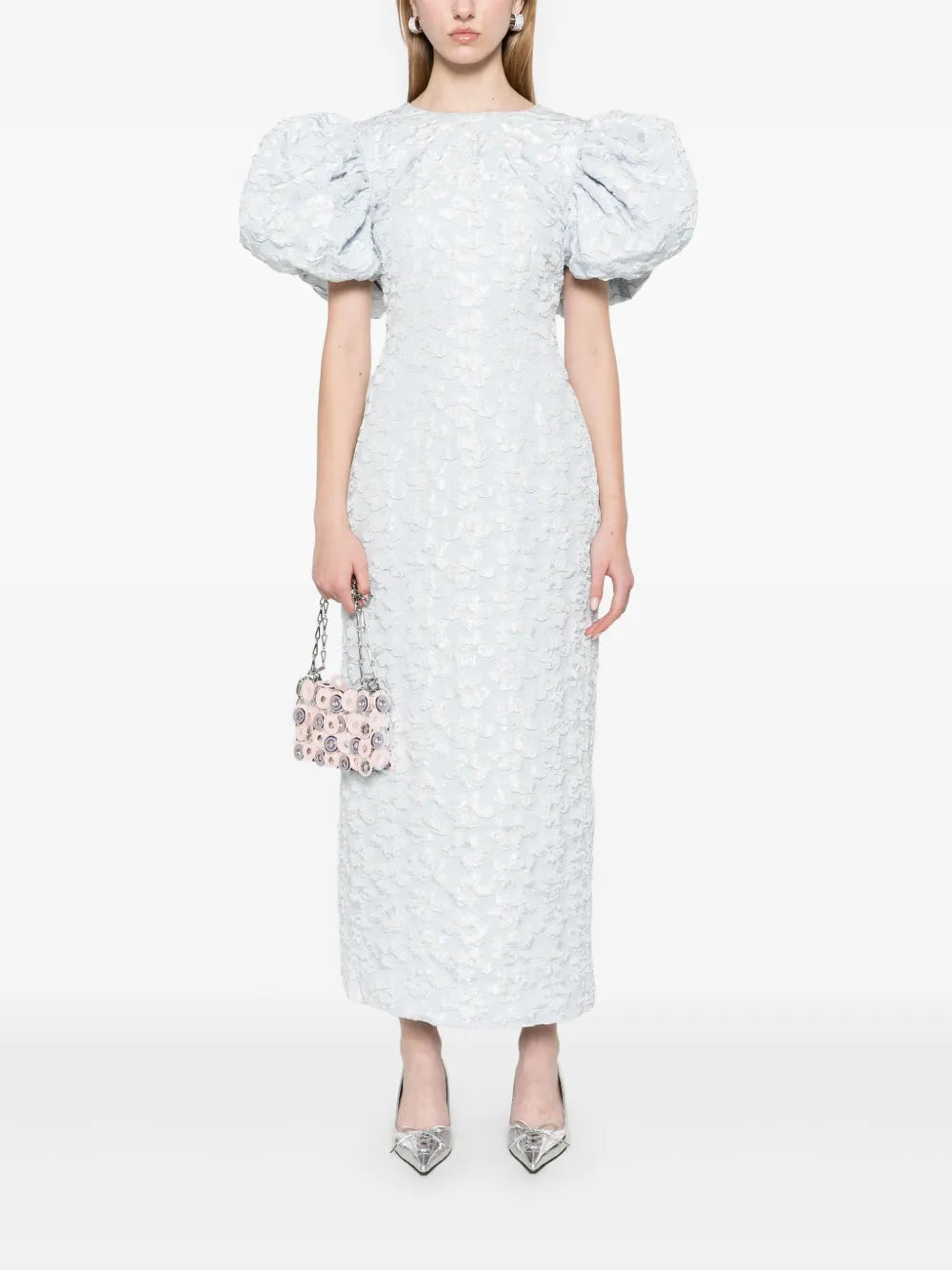 Jacquard Puffy Midi Dress