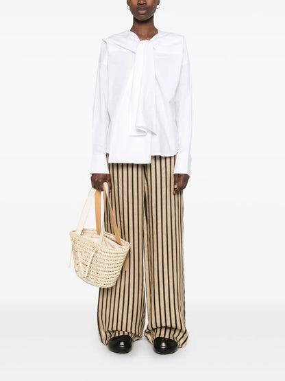 Maxi-Bow Poplin Blouse