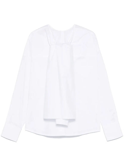 Maxi-Bow Poplin Blouse