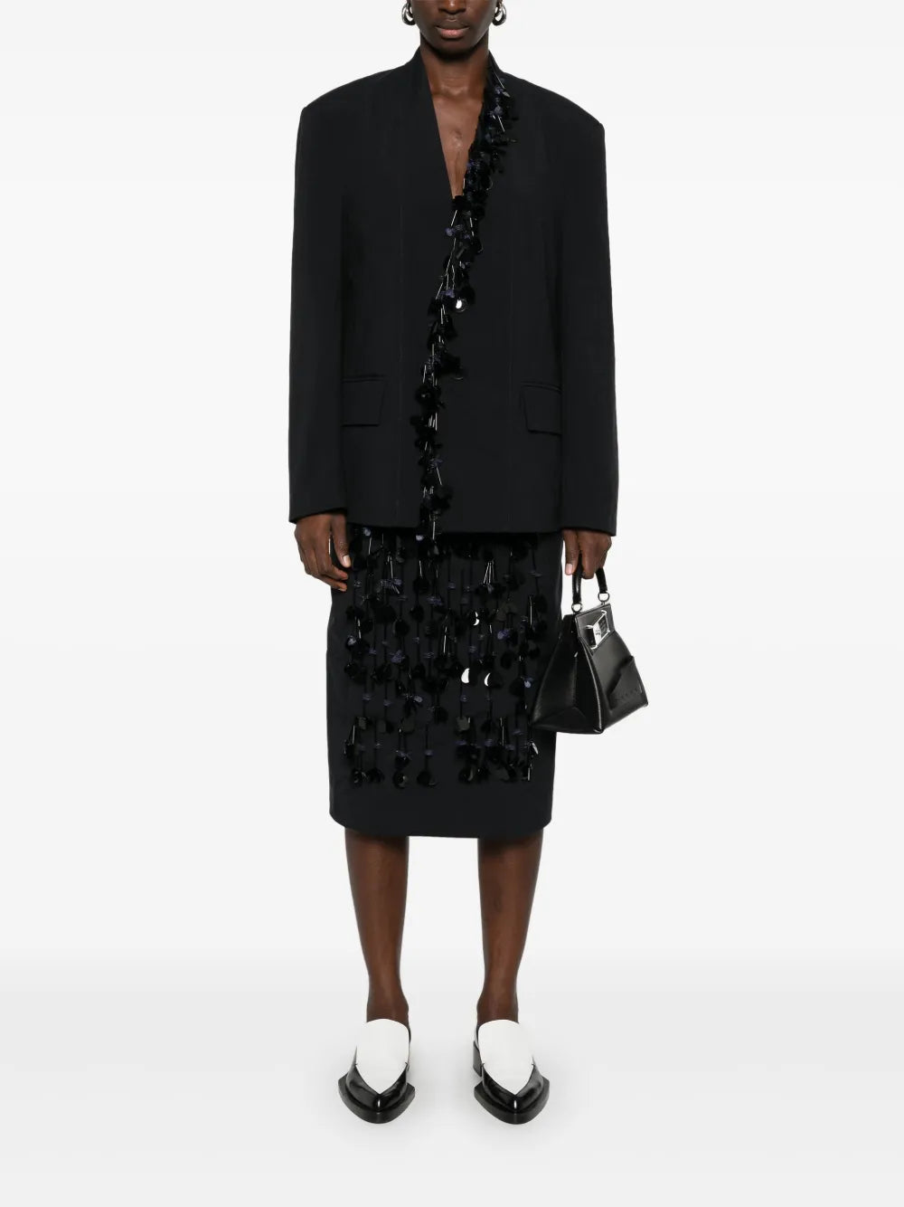 Sequin-Detail Panama Midi Skirt