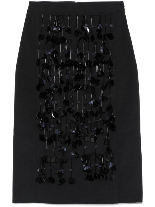 Sequin-Detail Panama Midi Skirt
