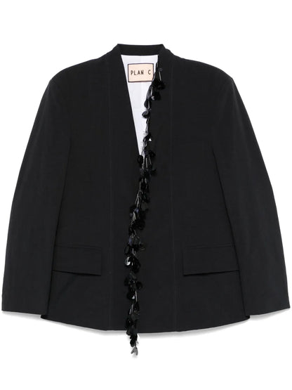 Sequin-Detail Panama Blazer