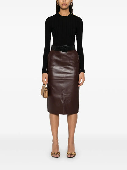 Leather Midi Skirt