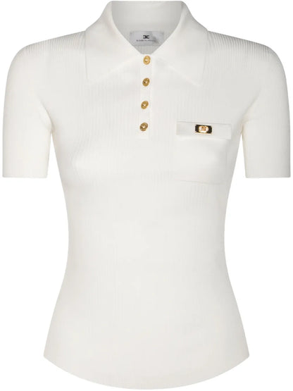 Ribbed Polo Top