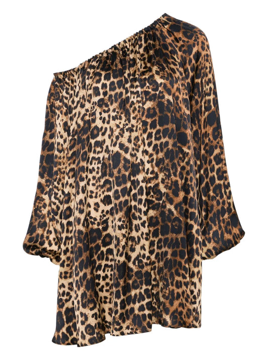 One-Shoulder Printed Mini Dress