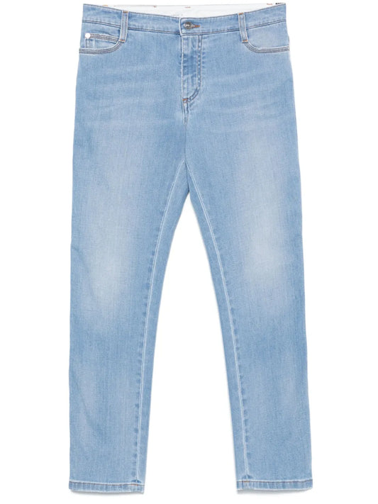 Logo-Patch Slim Jeans