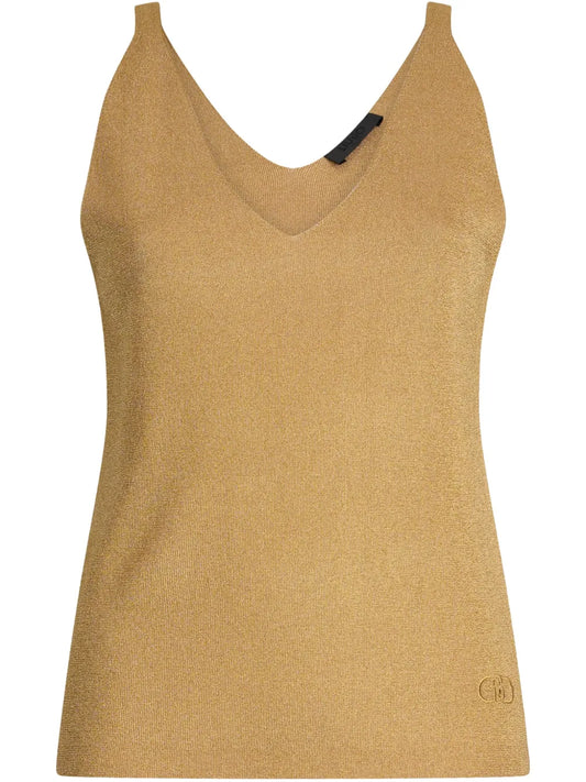 V-Neck Metallic Tank Top