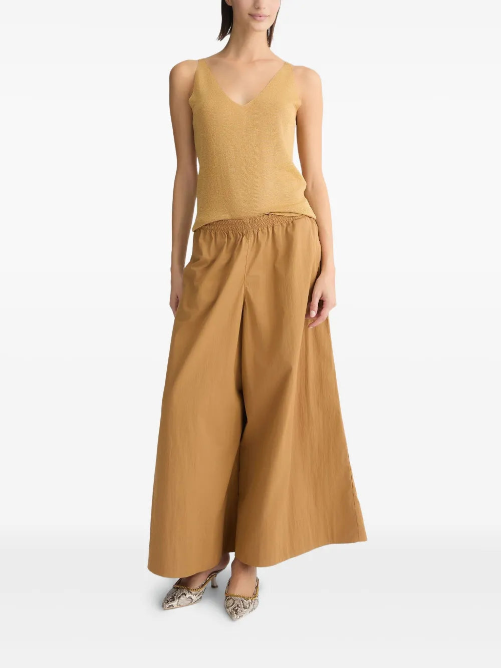 V-Neck Metallic Tank Top