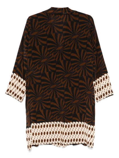 Graphic-Print Overcoat