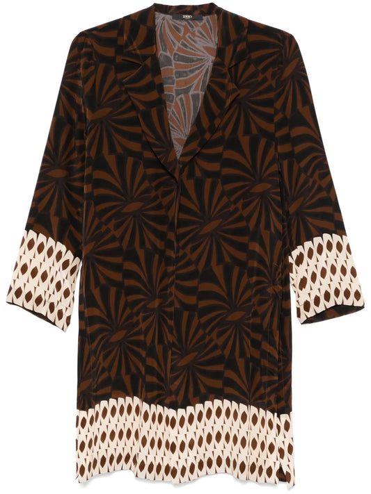 Graphic-Print Overcoat