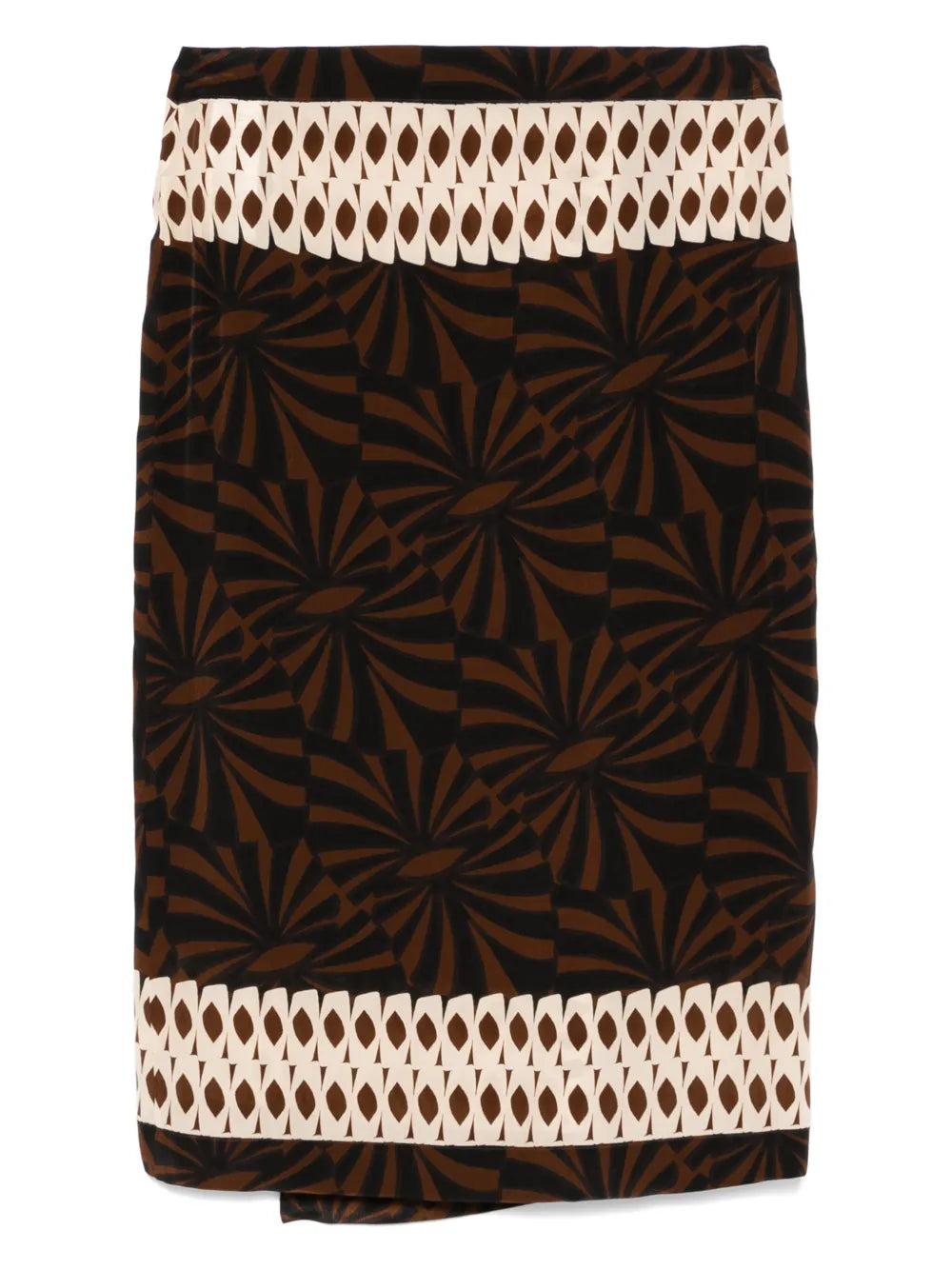 Graphic-Print Midi Skirt