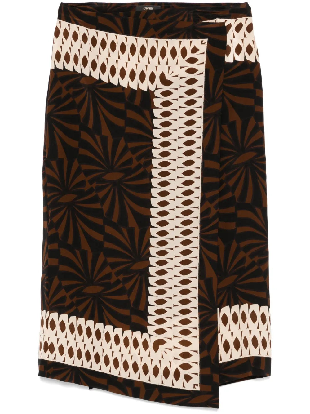 Graphic-Print Midi Skirt