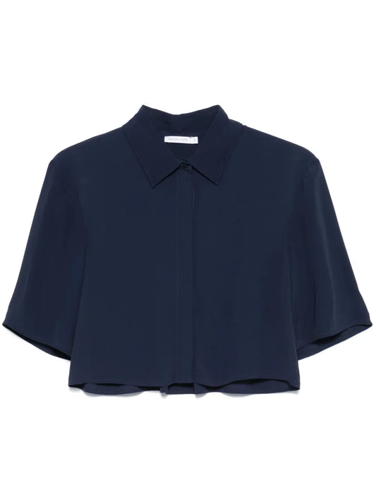Logo-Appliqué Cropped Shirt
