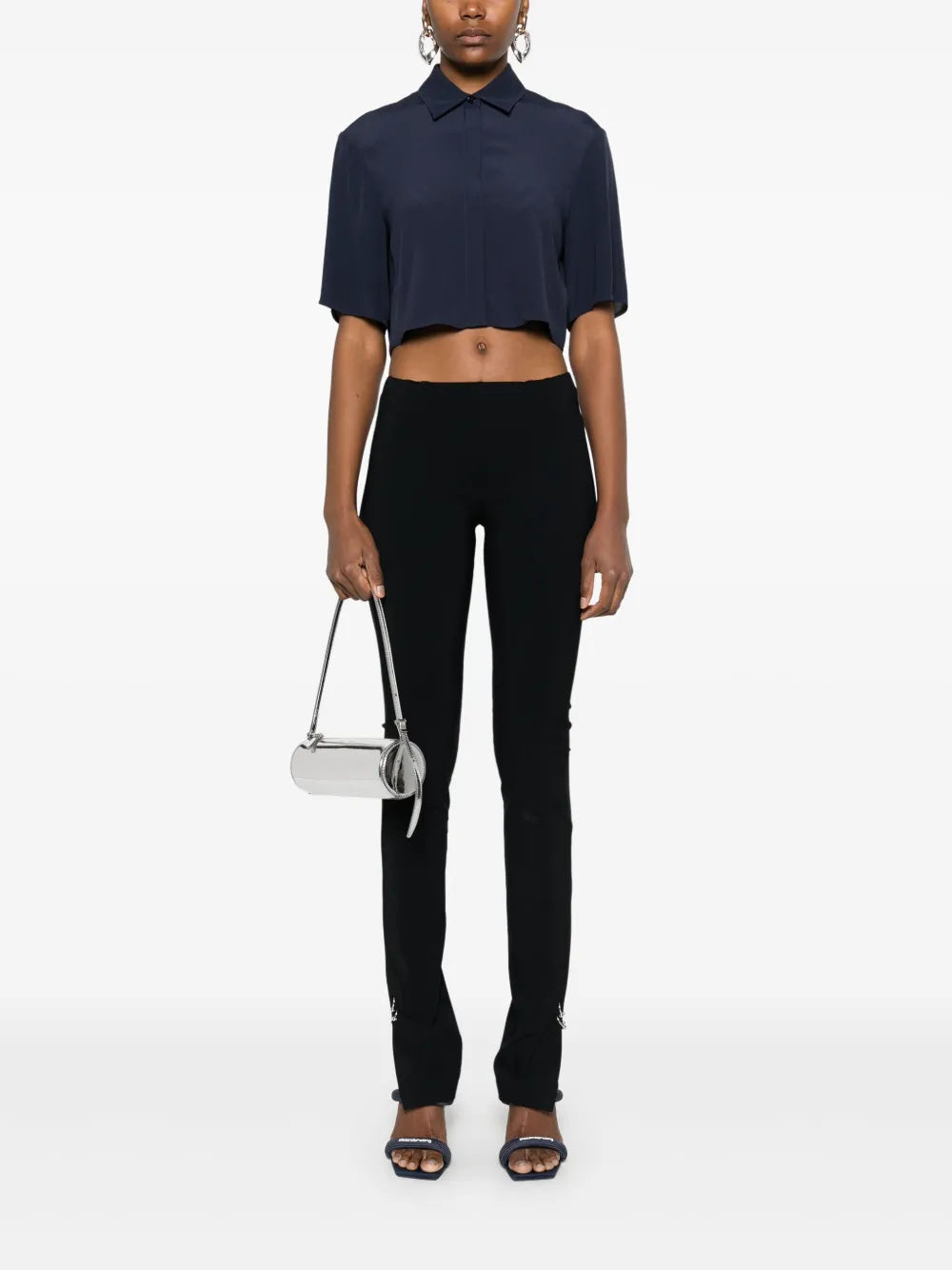 Logo-Appliqué Cropped Shirt