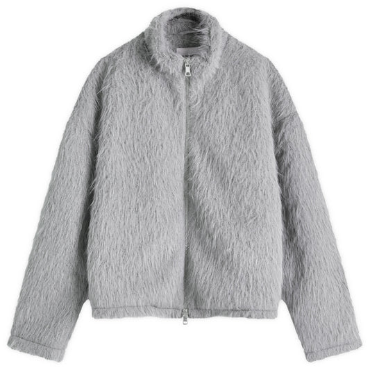 Faux Alpaca Track Jacket