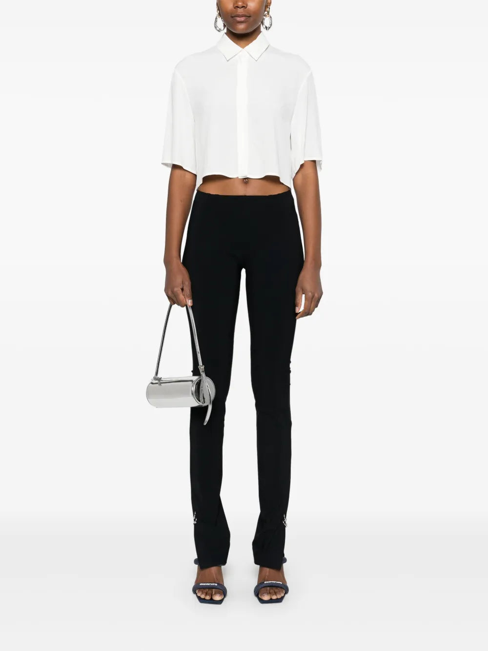Logo-Plaque Cropped Shirt