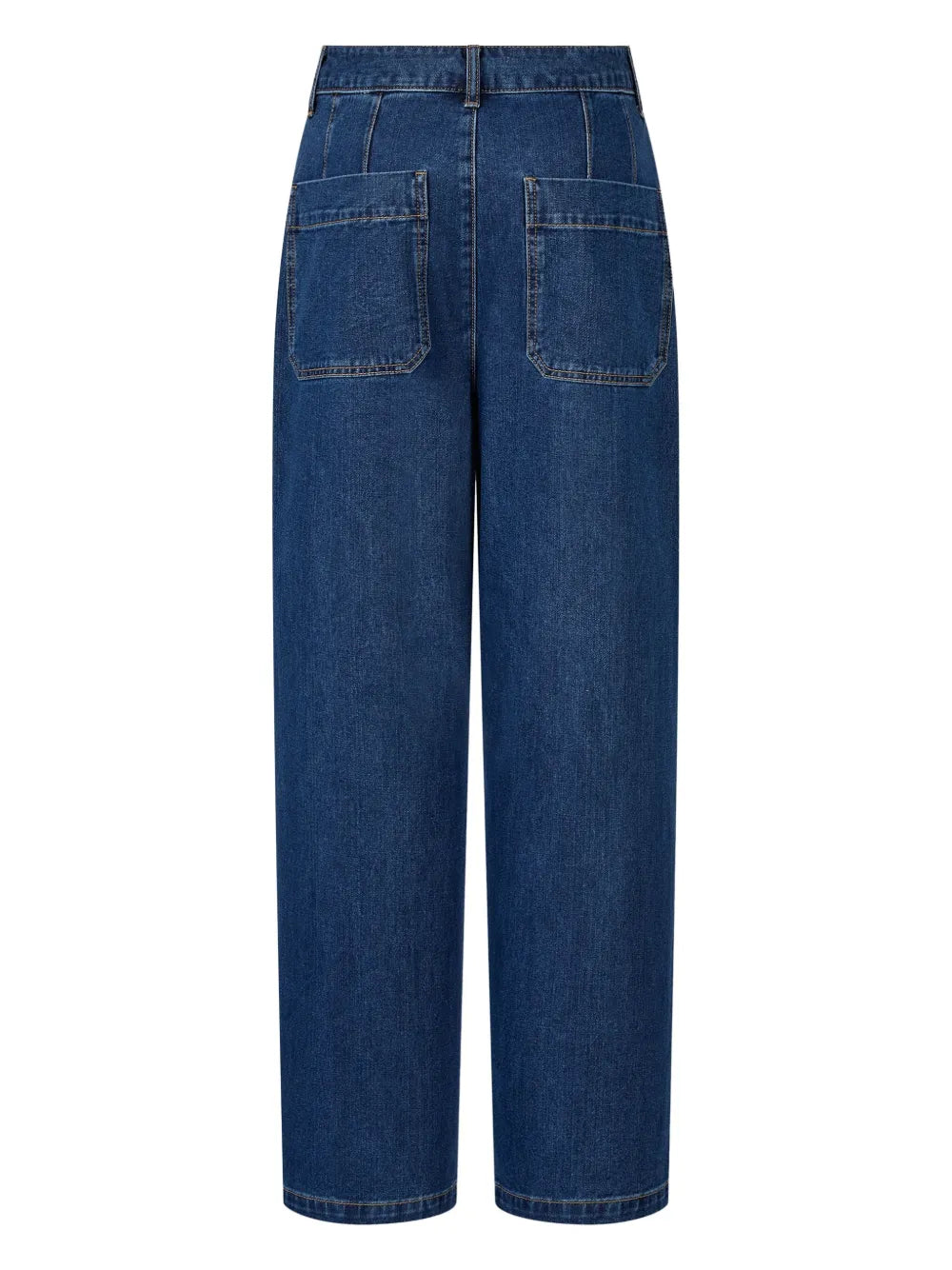 Pleat-Detail Wide-Leg Jeans