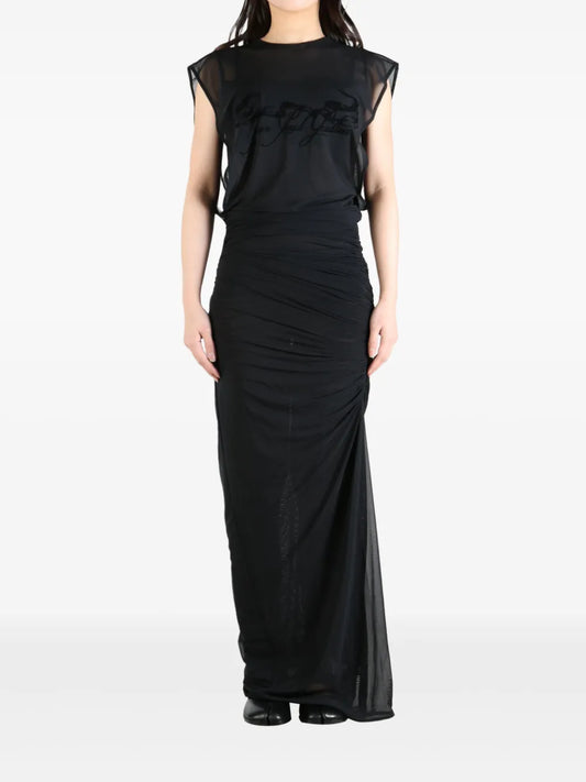 Slogan-Flocked Dress