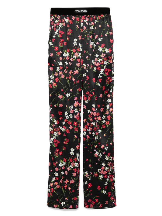 Floral-Print Trousers