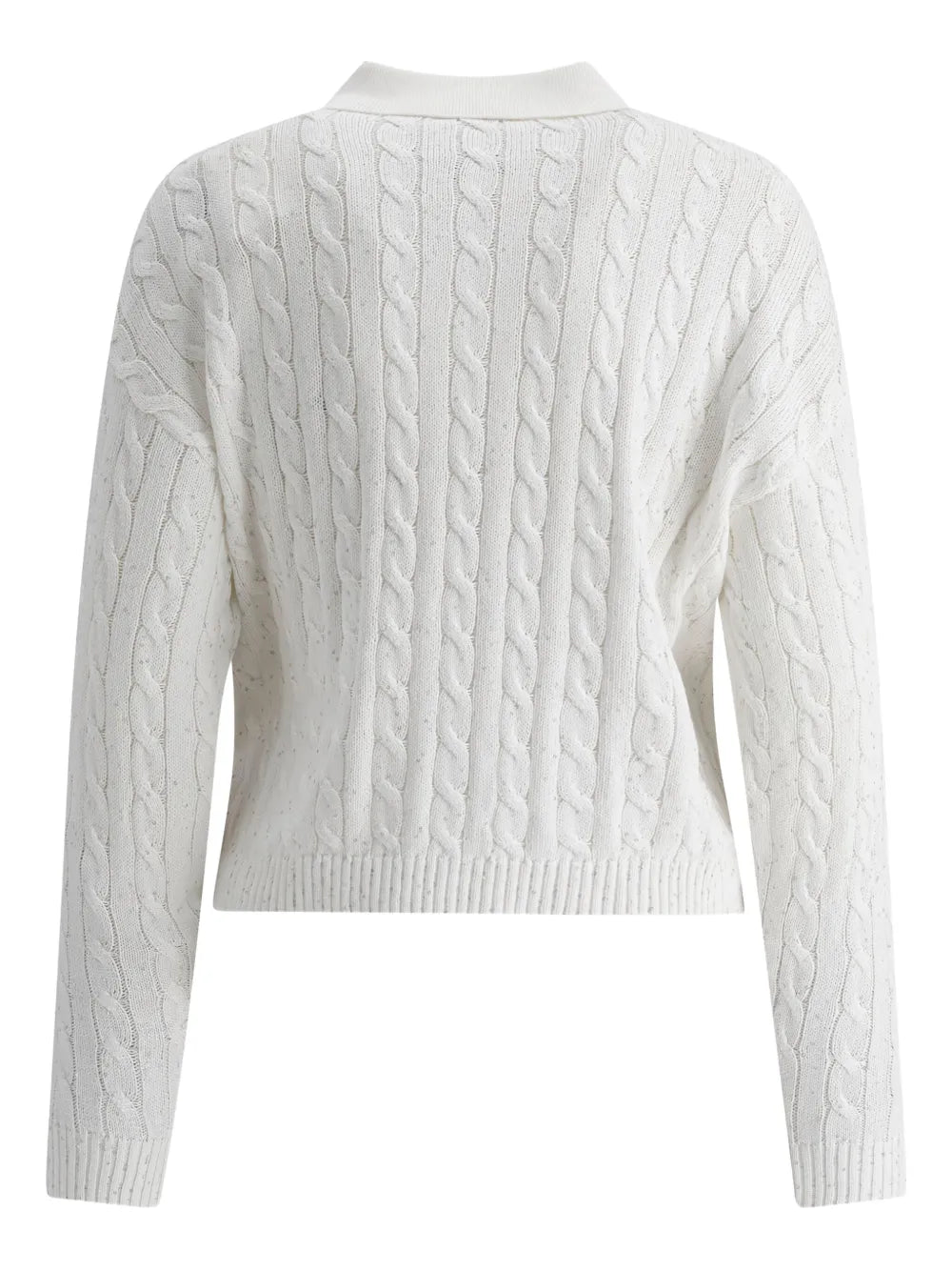 Cable-Knit Polo Sweater