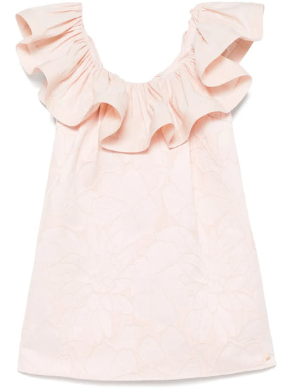 Floral-Jacquard Mini Dress