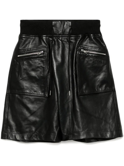 Crossover Leather Shorts