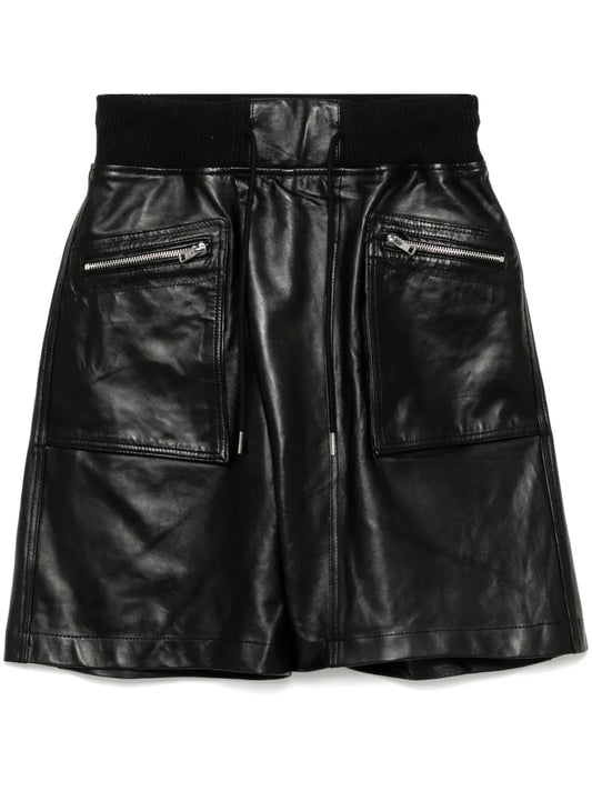 Crossover Leather Shorts