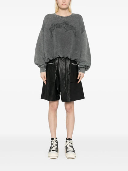 Crossover Leather Shorts