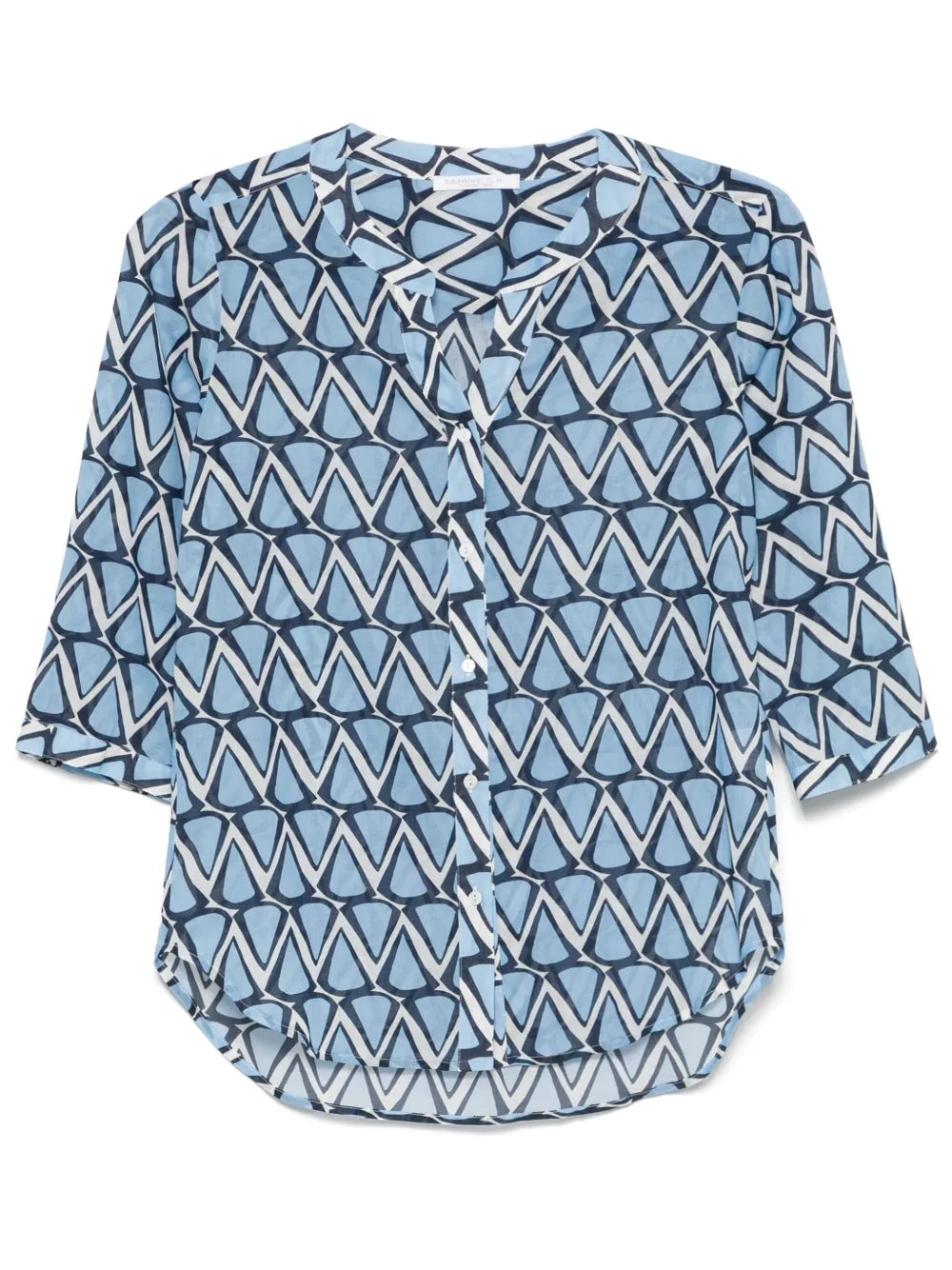 Geometric-Print Blouse