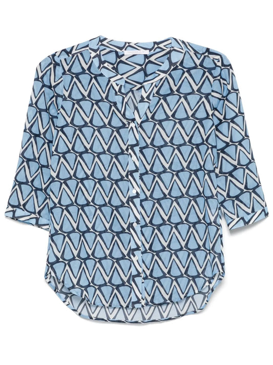 Geometric-Print Blouse