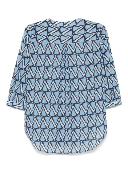 Geometric-Print Blouse