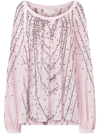 Rhinestone-Embellished Blouse