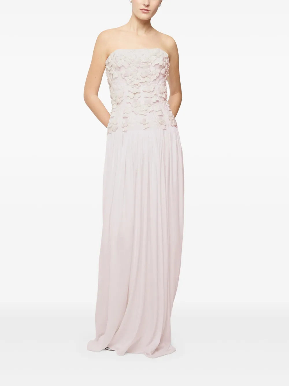Floral-Appliqué Maxi Dress