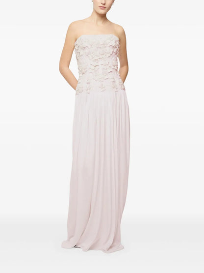 Floral-Appliqué Maxi Dress