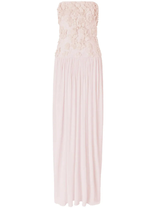 Floral-Appliqué Maxi Dress