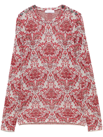 Paisley-Jacquard Top