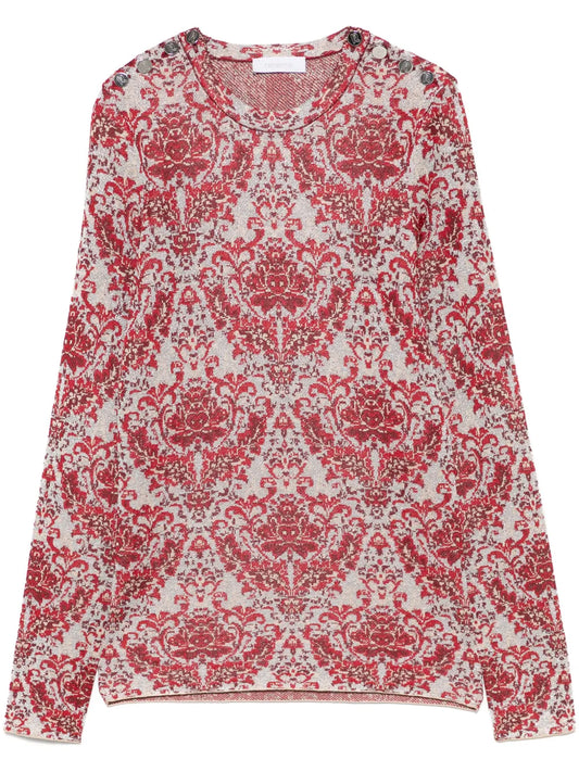 Paisley-Jacquard Top