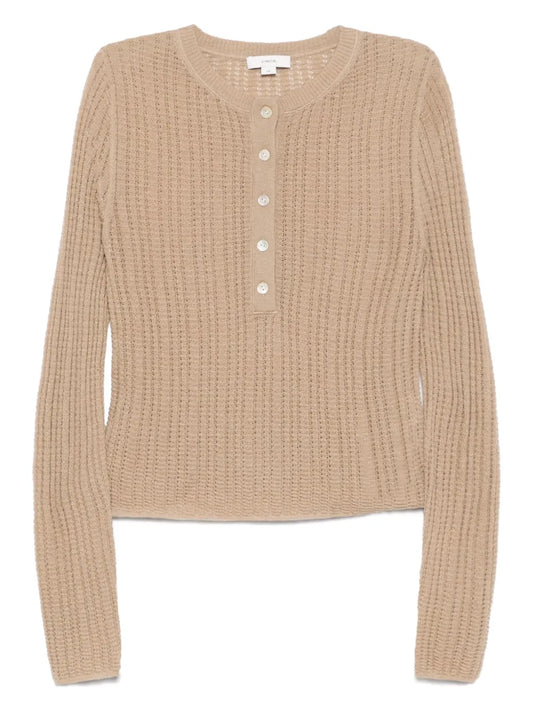 Waffle-Knit Polo Top