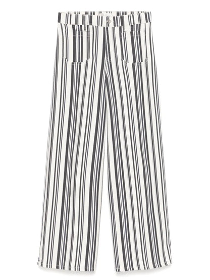 Striped High-Rise Wide-Leg Jeans