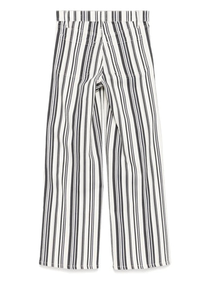 Striped High-Rise Wide-Leg Jeans
