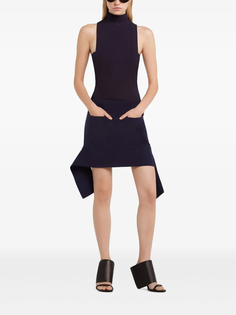 Reversed Belt Mini Skirt