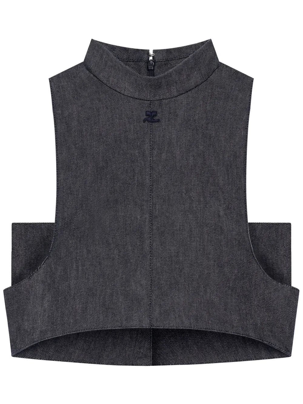 Mock-Neck Denim Top