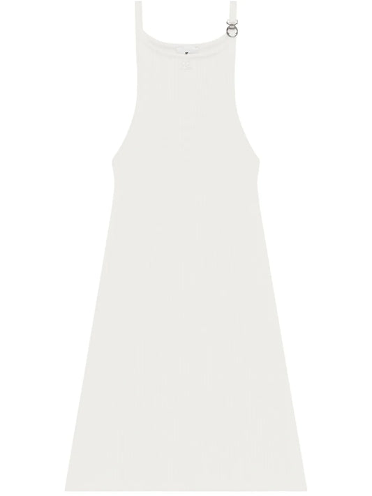 Buckle-Detail Ribbed Dress