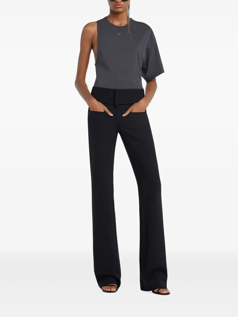 One-Sleeve Scuba-Jersey T-Shirt