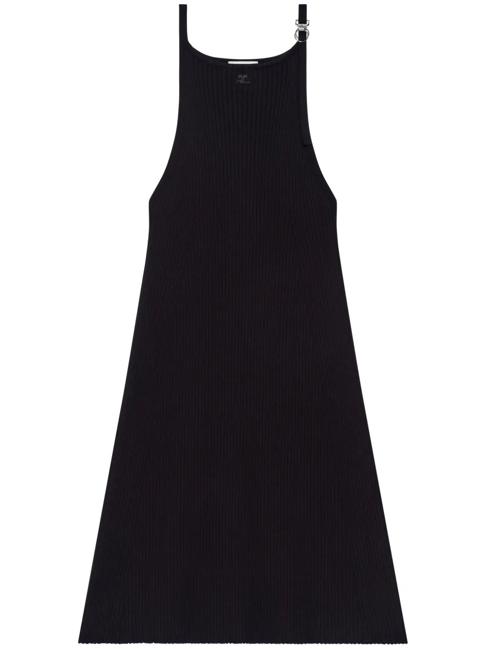 Buckle-Detail Ribbed Dress
