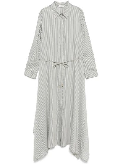 Pinstriped Shirt Dress