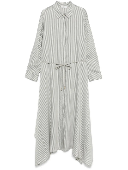 Pinstriped Shirt Dress