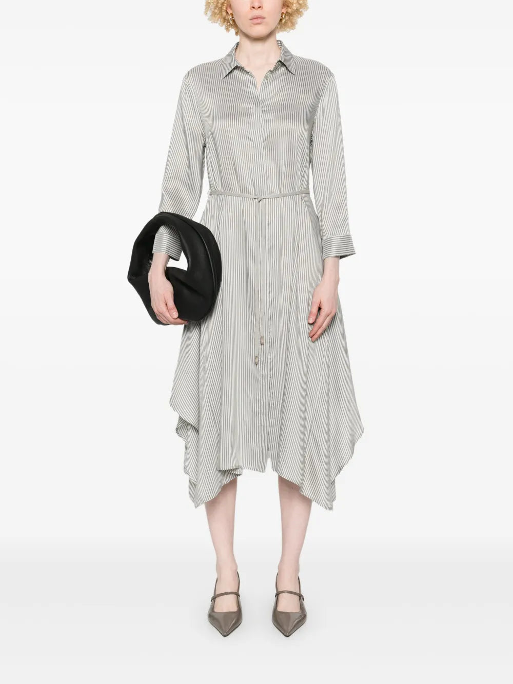 Pinstriped Shirt Dress