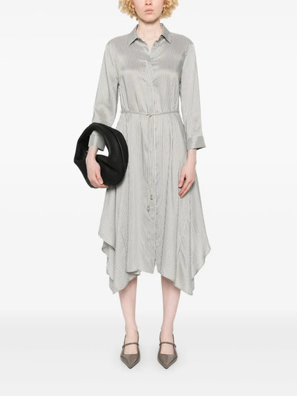 Pinstriped Shirt Dress