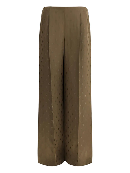 Floral-Jacquard Trousers